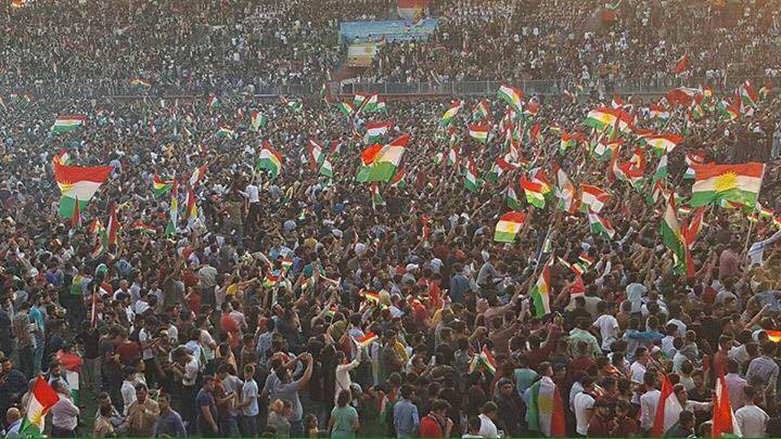 The President of the Kurdistan Region Masoud Barzani addressed thousands of people at the Zakho Stadium, Zakho, Kurdistan Region, Sep. 14, 2017. (Photo: Social Media)